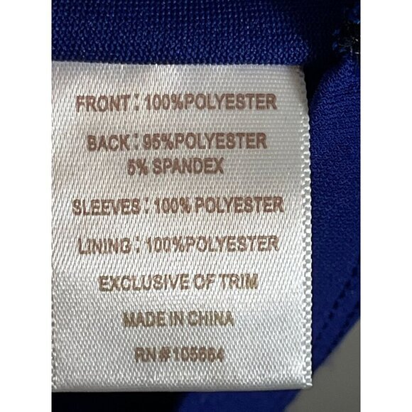 Badgley Mischka Sequin Floral Top 1X Blue Glam Shimmer Cocktail Resort Coastal - Picture 16 of 16